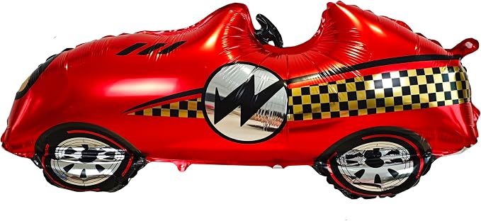 3D Self Standing Race Car Tire Foil Balloon Red Car Balloons For Birthday Boy Race Themed Party Baby Shower Decorations Supplies