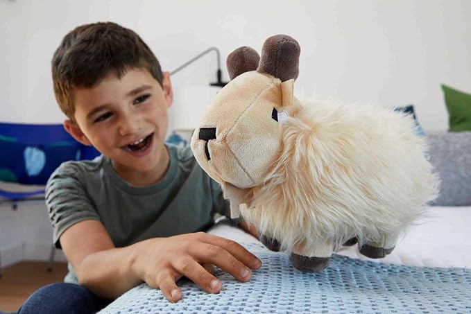 Mattel Minecraft Basic Plush Toy, Goat Soft Doll, 8-inch Collectible Inspired by a Fan-Favorite Character from the Video Game