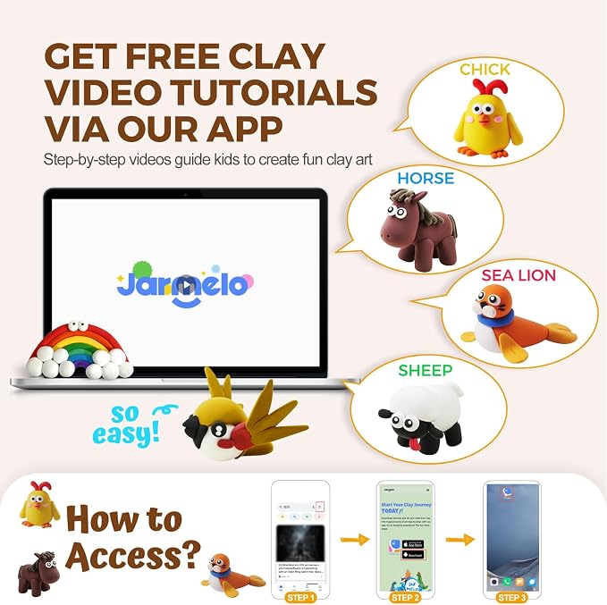 Air Dry Clay for Kids, Modeling Clay Kit with Storage Box & Sculpting Tools, Magic Molding Clay for Boys & Girls Crafts Gift, Age 6-12 Year Olds