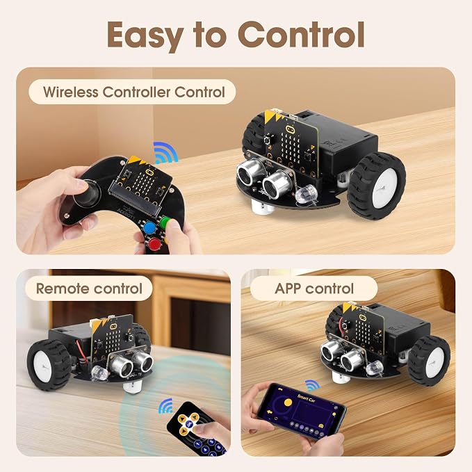 ACEBOTT Robotics for Kids Ages 8–12 12-16, Smart Robot Car Kit Compatible with BBC Micro:bit V2, STEM Toys Coding Robot Kit Compatible with Lego, Gifts for Kids and Teens(Not Included Micro:Bit)