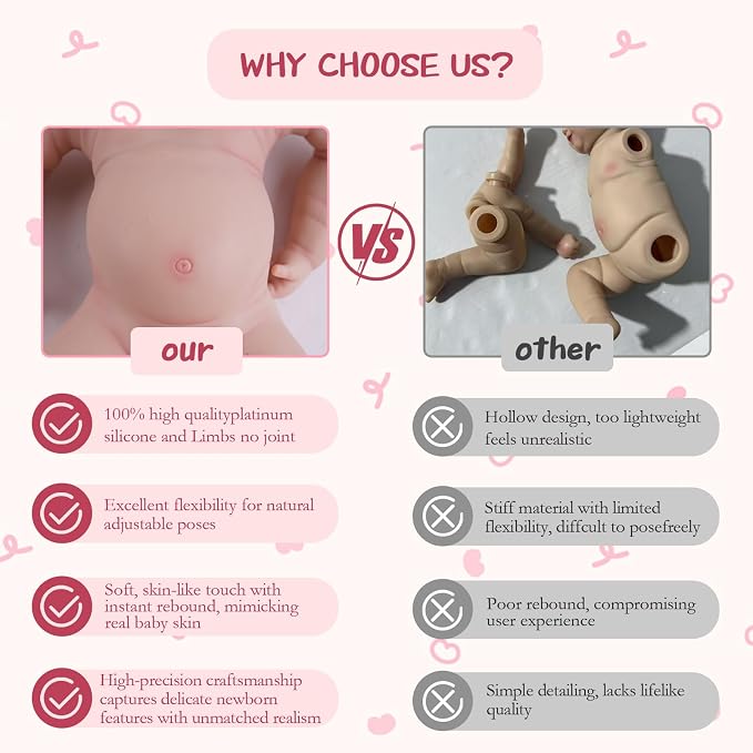 Girl 12 Inch, Silicone Reborn Baby Dolls, Realistic Baby Doll, Not Vinyl, Posable Newborn, Reborn Baby Dolls Silicone Full Body