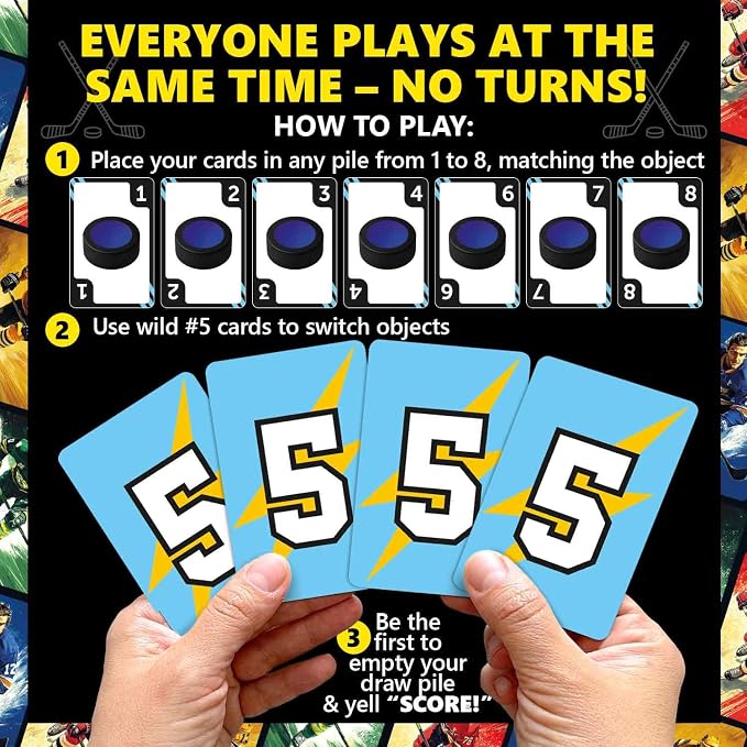 Quokka Hockey Fast-Paced Card Game for Kids & Adults – 128 Cards & Easy Rules – Quick & Fun Matching Game – 2-4 Players – Ages 8+ – Perfect for Family Games Night, Travel and Parties
