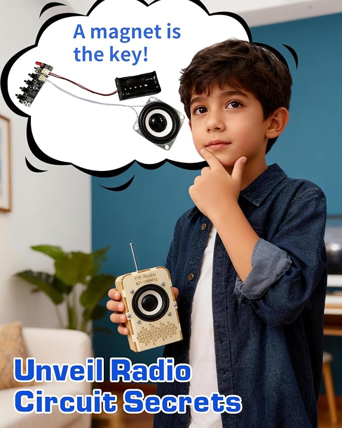 Science Kits for Kids Age 8-12 12-14, STEM Toys DIY Radio Kit Engineering Electronics Project Building Your Own Radio Educational Toy, Ideal Gift for Teen Child Boys Girls 9 10 11 13