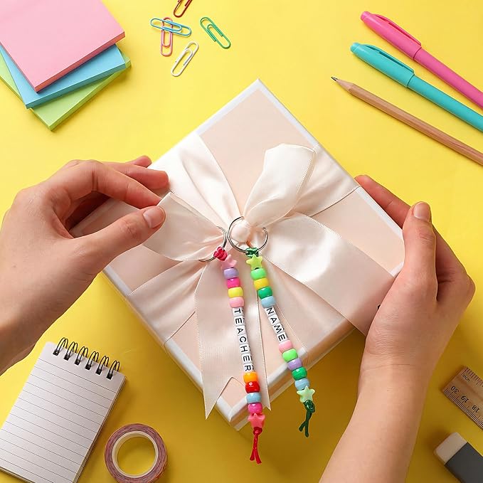 Suncalla 984 Pcs 24 Set Religious Graduation Keychain Craft Kit DIY Christian Congrats Grad End of Year Gift Keychain Making Kit Adjustable Bead Letter Beads Cards String for Blessings Party Supply