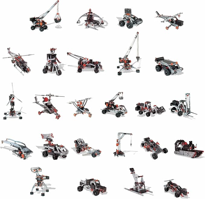 MECCANO Erector Super Construction 25-in-1 Motorized Building Set, Steam Education Toy, 638 Parts, for Ages 10+