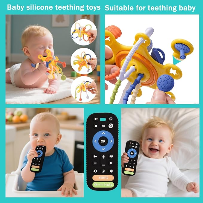 Baby Toys 6 to 12 Months 9 in 1 Montessori Teething Toys Sorting Sensory Educational Learning Gift for Toddlers Aged 1-3