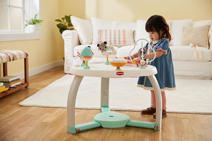Tiny Love 5-in-1 Stationary Activity Center, 5 Modes of use: Tummy time, Activity Center, Baby Balance Board, Toddler Activity Table, Child Table and Chair, Magical Tales