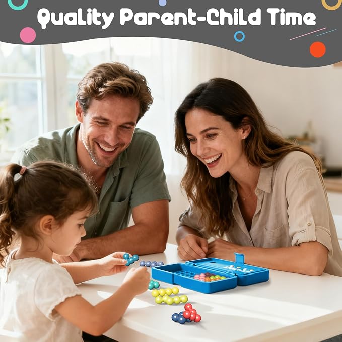 Brain Teaser Puzzles Games for Kids Adults with Timer, 2 Modes Handheld Travel Games, Single Player Mind Challenge Toys, STEM Montessori Educational Gifts for Kids 3+, Teens & Adults (Blue)