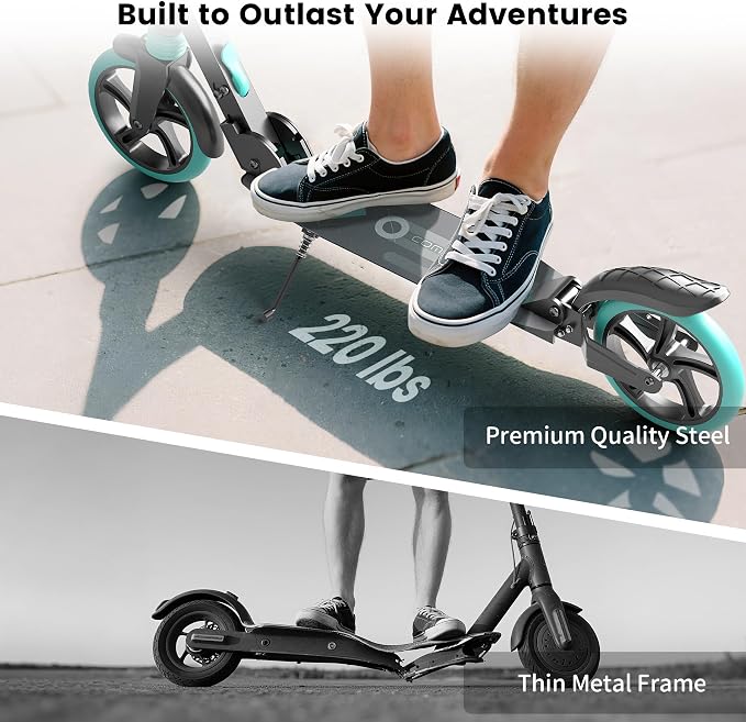 Kick Scooter for Kids 5-12, Teens, Adults, CPSC Certified Foldable Lightweight Sport Scooter with 8 Inch Wheels, Max Load 240 LBS, Gift for Childs
