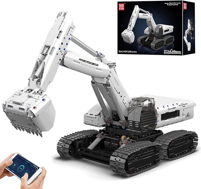 Mould King 17079 RC Excavator Building Set, Construction Digger with 8 Motors, Collectible Truck Model Kit for Men & Women, STEM Engineering Toys for Adults(3195 Pieces)