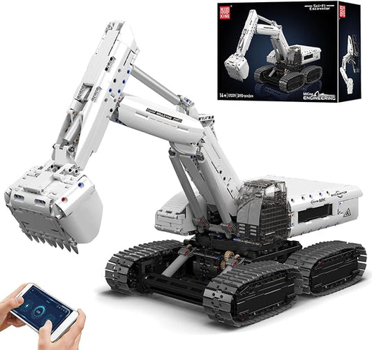 Mould King 17079 RC Excavator Building Set, Construction Digger with 8 Motors, Collectible Truck Model Kit for Men & Women, STEM Engineering Toys for Adults(3195 Pieces)