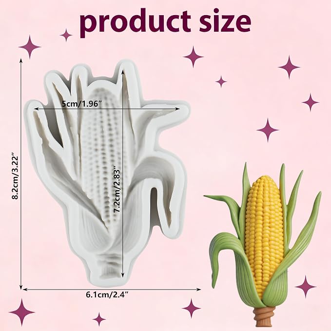 Corn Polymer Clay Mold Vegetable Corn Silicone Molds for DIY Crafts Epoxy Resin Casting Air Dry Polymer Clay Plaster Jewelry Making