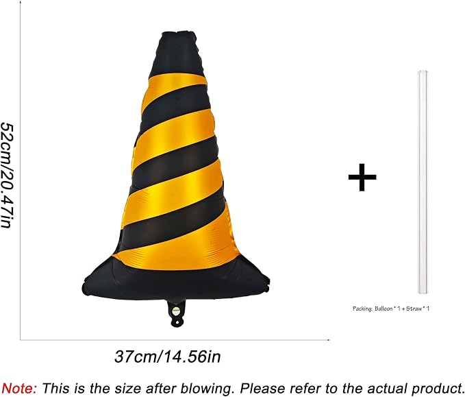 2PCS Traffic Cones Foil Balloon Racing Car Balloon | For Birthday Race Themed Baby Shower Traffic Cones Party Race Track Decorations Supplies