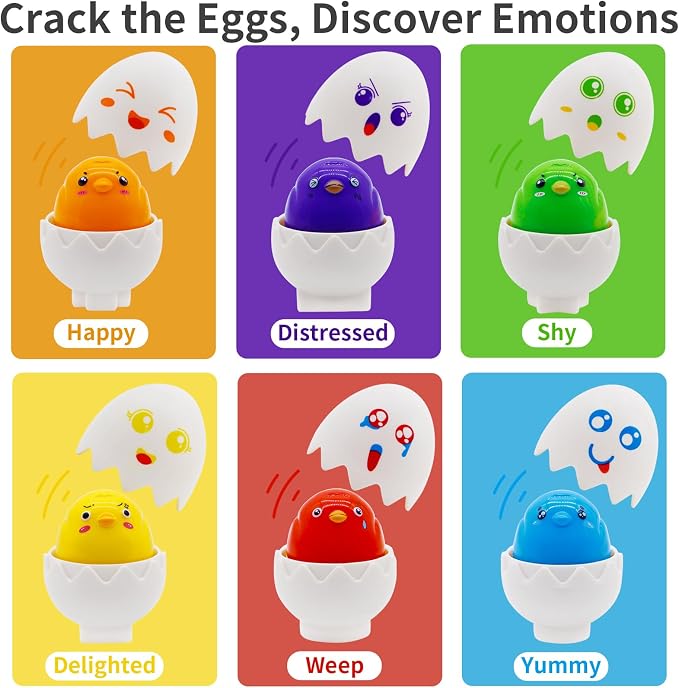 WEEJOYGAM Eggs Toys for Toddlers 1-3, Matching Egg Montessori Toys for 1 2 3 Year Old Baby Boy Girl Educational 1st Birthday Gift, Kids Sensory Color Sorting Shape Sorter Fine Motor Skill Puzzle Game