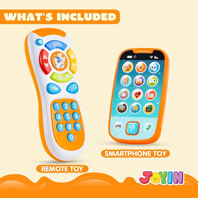 JOYIN Smartphone Toys for Baby, Remote Control Baby Phone with Music, Learning Toy, Birthday Gifts for Infants, Kids, Boys and Girls