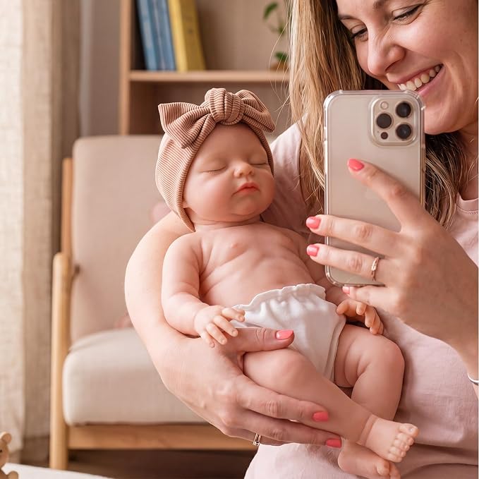 BABESIDE 16 Inch Silicone Baby Doll Weighted 4 Pounds,[NOT Vinyl] Realistic Baby Doll Girl Lifelike Reborn Baby Dolls Silicone Full Body Gift with Accessories for Kids 3+ & Collectors