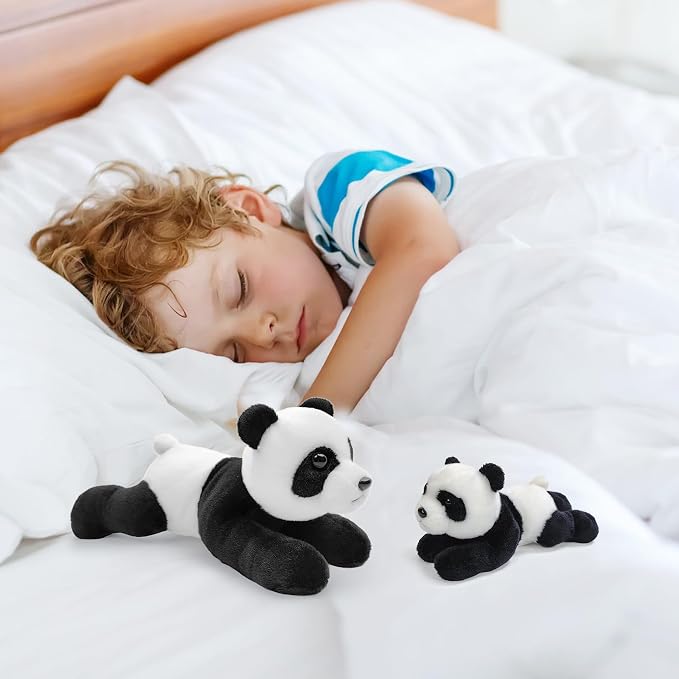 Panda Stuffed Animal for Kids,12 inch Realistic Animal Plush Toy Lying Down Posture Animals,Plush for Boys Girls Adult Birthday Hug Teaching(L-Panda)