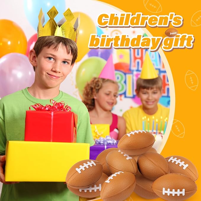 Mini Football Stress Balls 20 Packs Mini Football Foam Small Foam Squeeze Anxious Toy Sports Stress Ball for Kids School Carnival Reward Football Party Decorations Supplies