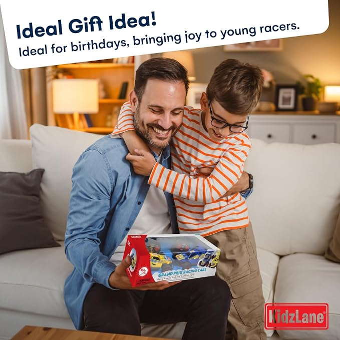 Kidzlane Kids Remote Control Cars – 2 Race Cars Racing Together with All-Direction Drive, 35 ft Range - 2 Pack Remote Control Car Set for Kids - RC Car for Boys 4-7 & 8-12
