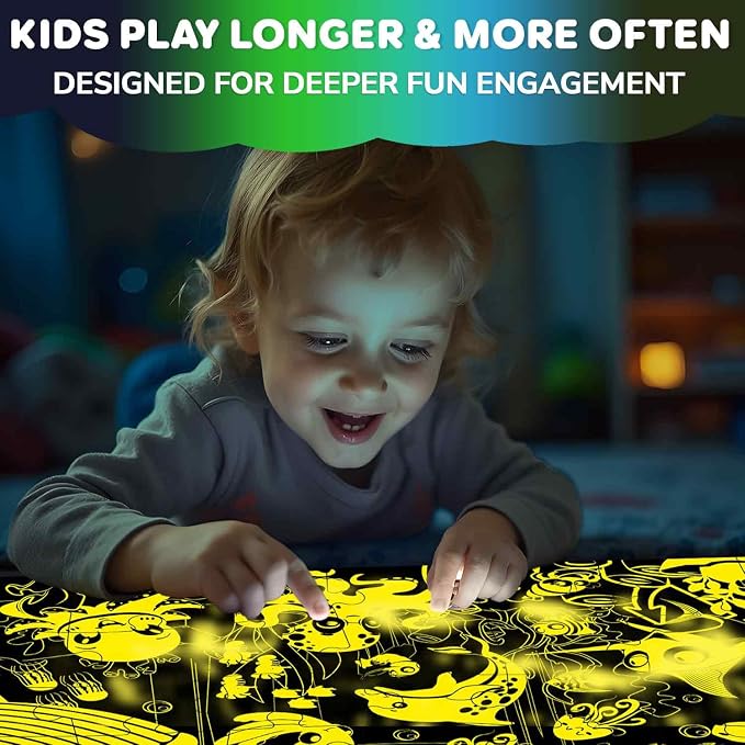 QUOKKA Giant Floor Puzzles for Kids Ages 4-6 – 2x3 Ft Glow in the Dark Jumbo Jigsaw Puzzles for Kids Ages 3-5 – 48 Large Pieces MaDeep Ocean Adventure Scene for 4-8 yo – Toy with Gift Box for Toddlers