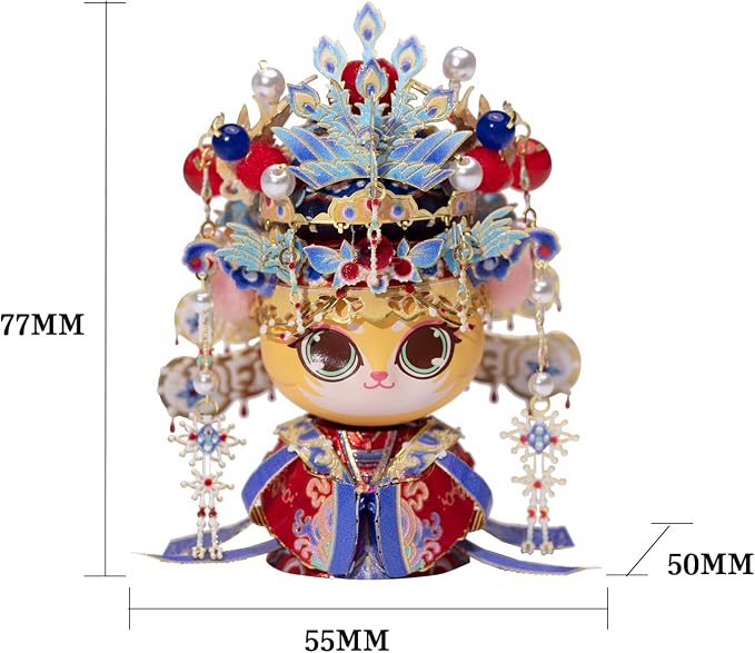 MU 3D Metal Puzzle for Adult Cat Couple,Chinese Bridal and Bride Figure Bride Groom Figurine Model Kits Brain Teaser Love Wedding Gift Home Desk Decor