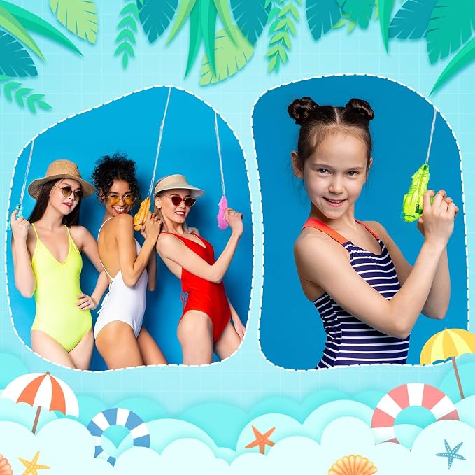 Threan 100 Pack Water Gun for Kids Mini Water Gun Toy Colors Plastic Squirt Pistol Small Fun for Adults Teens Summer Pool Beach Party Favor Outdoor Game Bath Birthday(Cute)