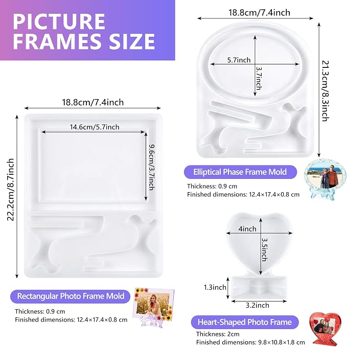 KISREL 26OZ Epoxy Resin Kit for Beginners, Resin Kits with Photo Frame Molds