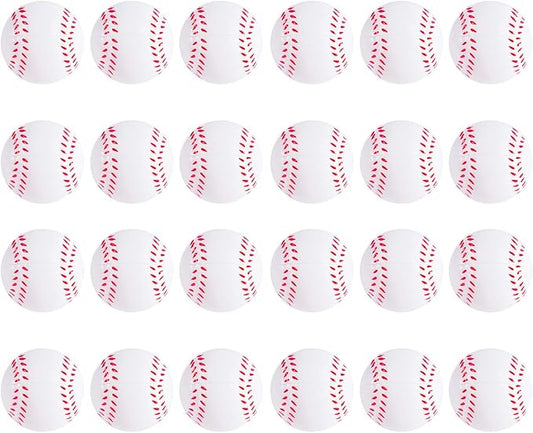 Super Z Outlet Mini Foam Sports Balls 24 Pack for Kids Adults Mini Baseball Football Basketball Soccer Stress Toy Game Party Decoration (Baseball)
