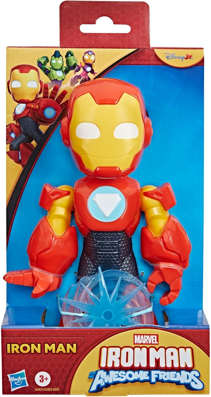 Marvel Iron Man and His Awesome Friends Supersized Iron Man Action Figure, 9-Inch (22.8 CM) Super Hero Toys for Kids, Ages 3+