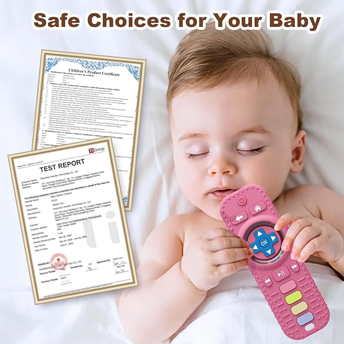 2Pack Teething Toys for Baby 3-6 Months, Teethers for Babies 6-12 Months, Remote Rattle Ring Teether for Baby, Sensory Toys for Babies, Baby Chew Toy