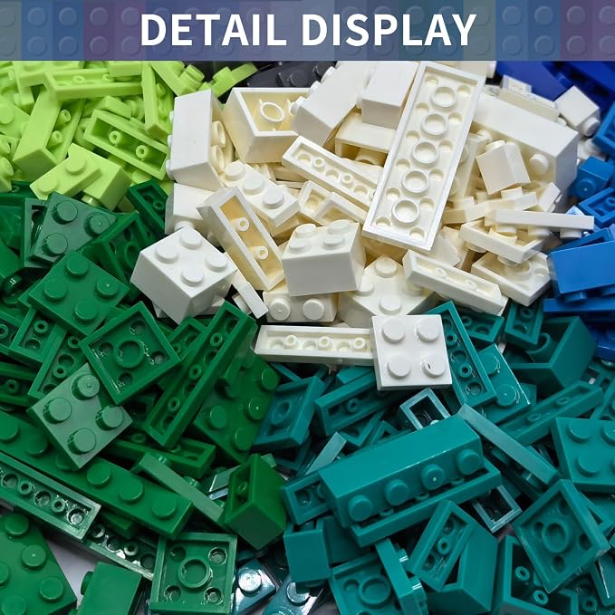 1500 PCS Classic Building Bricks - Standard Size Basic Bulk Blocks Compatible with Major Brands, 8 Natural Colors for Forest & Ocean Scenery, STEM Toys for Kids Ages 6+