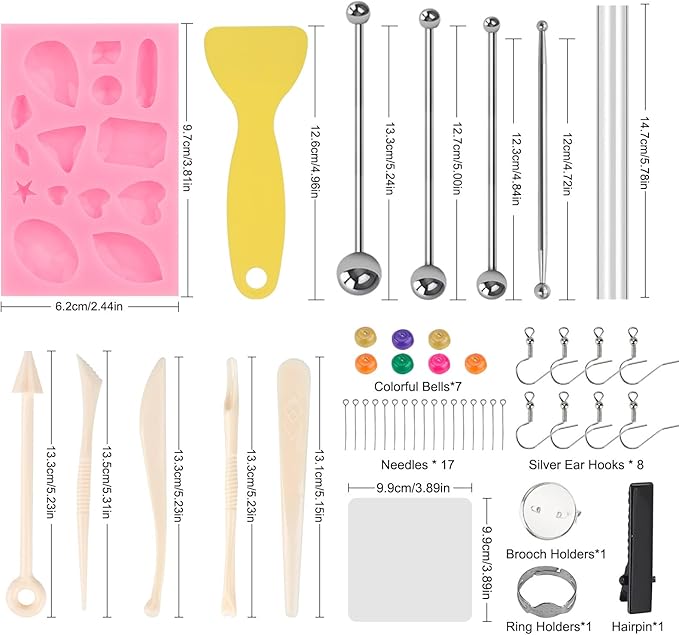 CiaraQ 60-Color Polymer Clay Oven Bake Modeling Kit for Kids & Artists | Non-sticky & non-toxic. 4.7 lb. With sculpting tools. Classroom & Home Use. Fun gift for Kids & artists. Ages 4+.