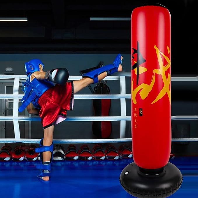 Onirii Kids Inflatable Punching Bag | Large Stable Kids Inflatable Boxing Bag Toy Set with Gloves for Boys & Girls Age 3-12 for Taekwondo,MMA and Practicing Karate