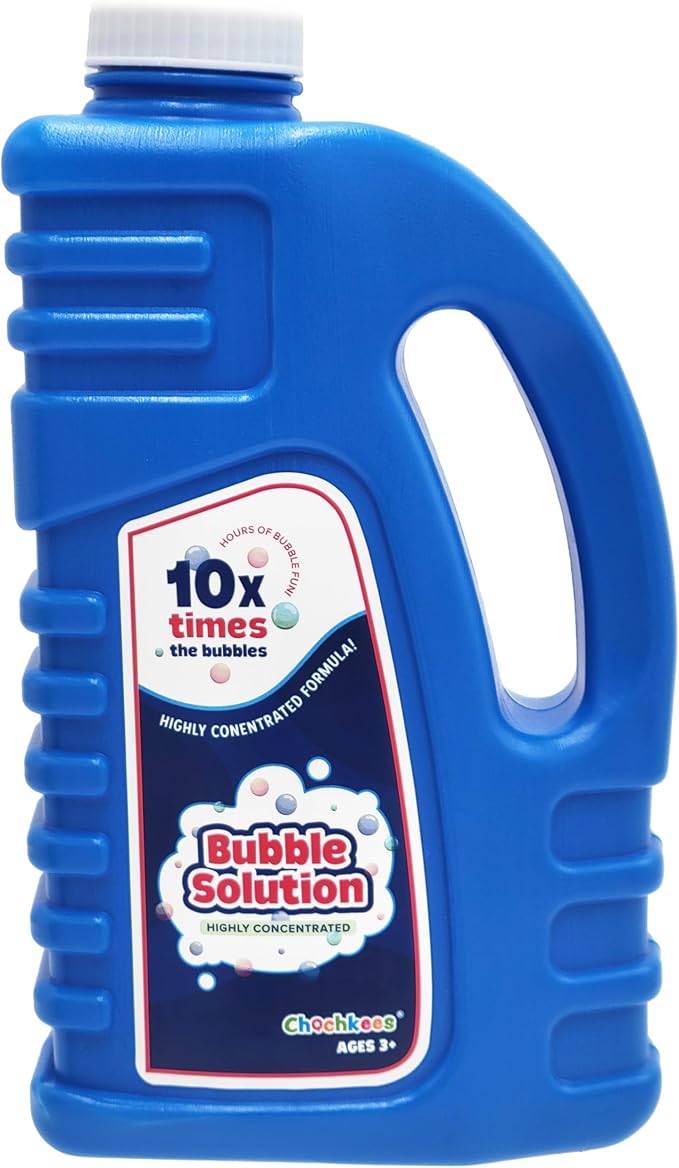 16 oz Concentrated Blue Bubble Solution Bottle with Handle, Refills up to 1.25 Gallons, Non-Toxic Concentrated Solution for Bubble Machines, Giant Bubble Wands, Bubble Gun and Blowers (Single)