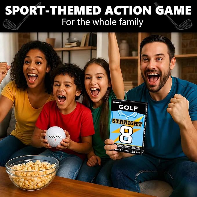 Quokka Golf Fast-Paced Card Game for Kids & Adults – 128 Cards & Easy Rules – Quick & Fun Matching Game – 2-4 Players – Ages 8+ – Perfect for Family Games Night, Travel and Parties