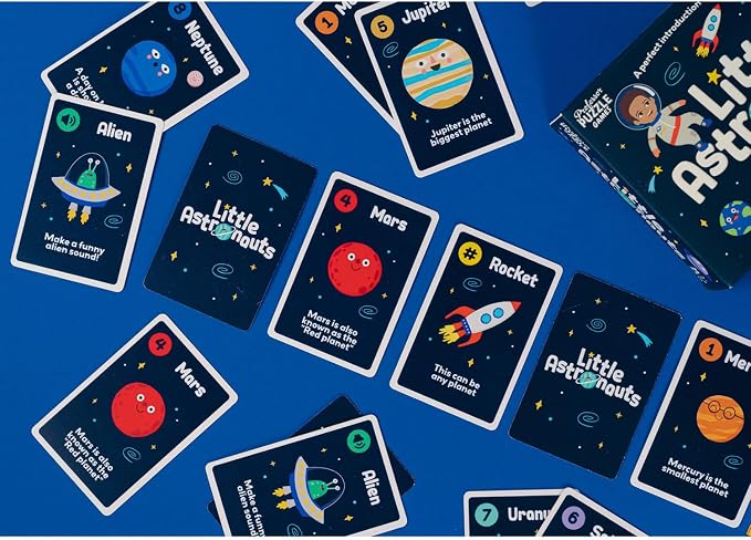 Professor Puzzle: Little Astronauts - Space Mission Card Game, Discover Planets, Facts Poster, Number Skills, Ideal Starter Game, Kids 4+, 2-5 Players