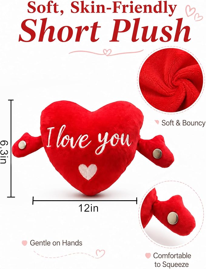 Baby Musical Sensory Toy,nteractive Musical Plush Toy with Sounds，Sensory Activity Learning Educational Kid Toy,Fun Christmas and Birthday Gifts Suitable for Multiplayer Interaction (Heart)