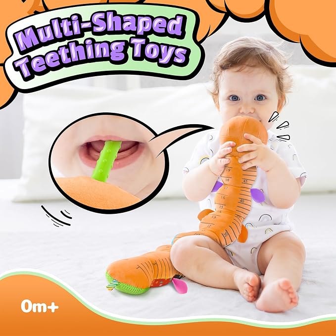 LIGHTDESIRE Baby Toys Sensory Musical Caterpillar Infant Toys 3-6-12 Months | Stuffed Animals with Soft Plush Crinkle Rattle Baby Teething Toy Tummy Time for Newborn Boy Girl Birthday Shower Gifts