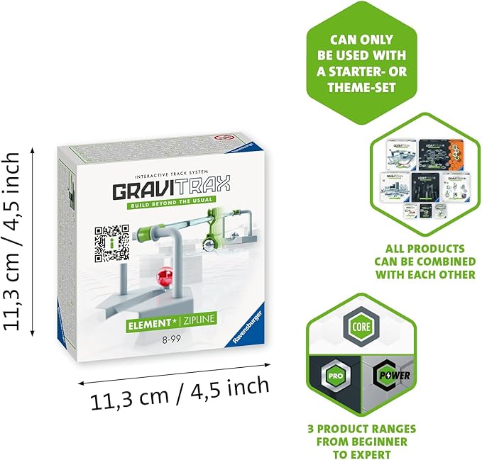 Ravensburger GraviTrax Element Zipline. Can be Combined with All GraviTrax Product Lines and Construction Toys for Children from 8 Years