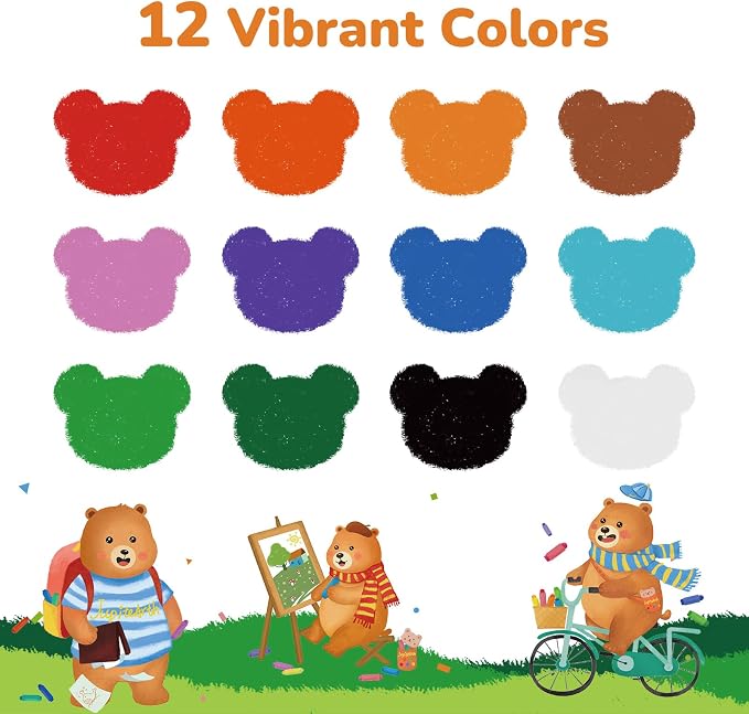 JUPITEARTH 12 Color Twist Crayons for Toddlers 1-3 and Kids 4-8, Non-Toxic Washable Crayons 2-4, Ultra-Silky Easy-Grip Art Supplies, Ideal Coloring Gift for Boys and Girls