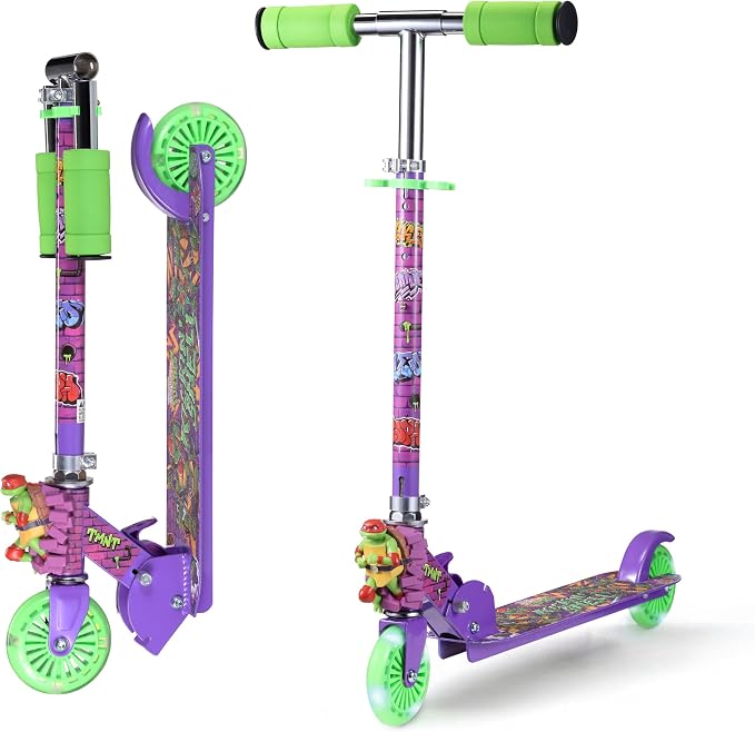 2 Wheel Kick Scooter for Kids, Foldable, Light Up LED Wheels