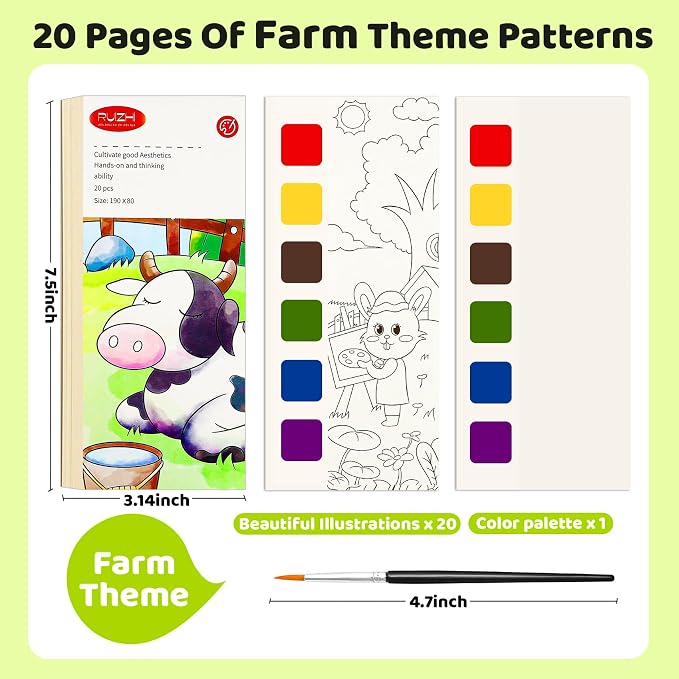 Water Coloring Book,Paint with Water Books for Kids Ages 3-5,Watercolor Painting Book for Toddlers 4-6,Creative Arts and Crafts & Airplane Travel Essentials for Boys Girls