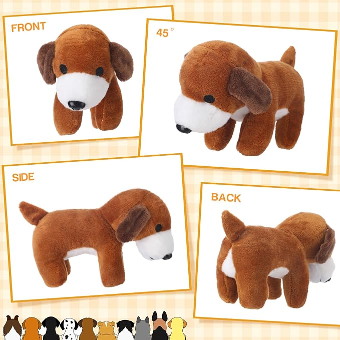 Sosation 20 Pcs Mini Stuffed Animal Dog Bulk Adopt a Puppy Favors Soft Puppy Gift Party for Kids Vet Tech Birthday Party Charity Donation Classroom Goodie Stuffer (Pretty Style,Multicolor)