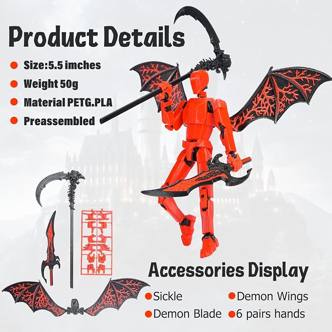 T13 Action Figure Set Assembled-3D Printed Multi-Jointed Movable Dummy 13，Titan 13 Action Figure, Birthday Gifts for Boys, Girls Desktop Decorations