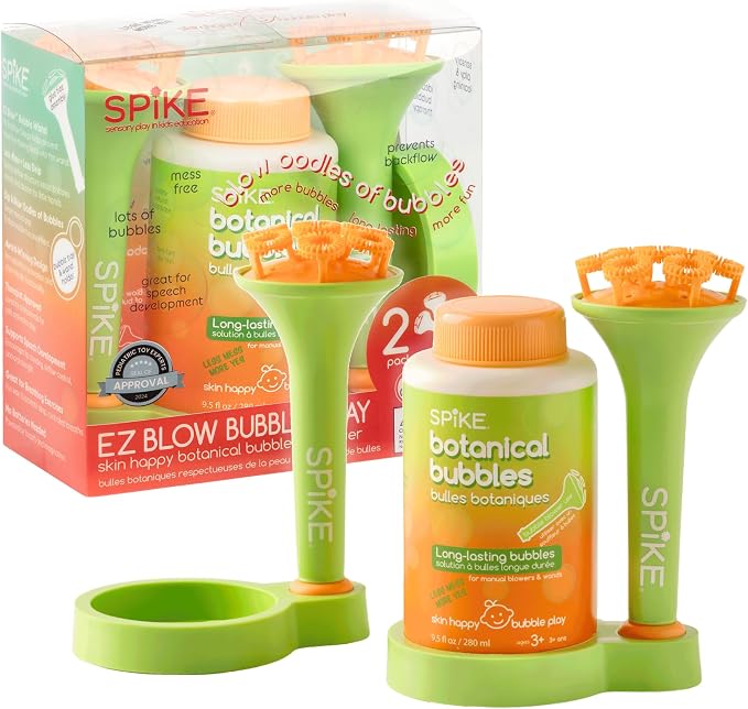 Innobaby Spike Long Lasting Outdoor Botanical Bubbles w/ 2 Blowers & Trays