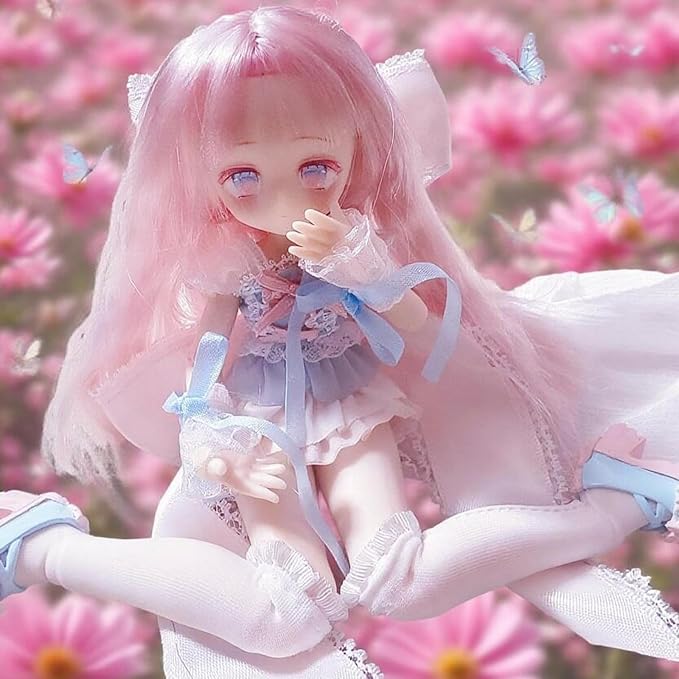 BJD Dolls 1/8 BJD Doll 9" Ball Jointed Doll Dress Up Dolls Collectible Figures Collection Gift Toys for Party Birthday Ages 15 and Up PVC & ABS Costume Included Collectible Figure, Late Spring