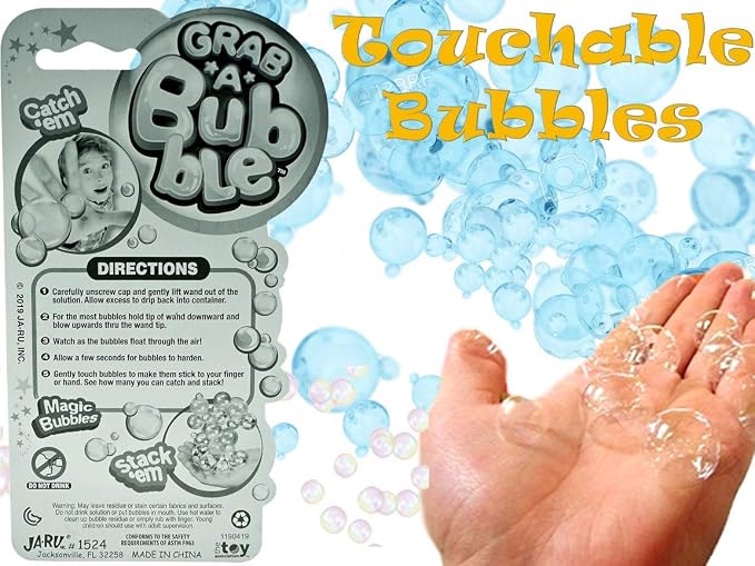 JA-RU Grab a Bubble-Touchable Mini Bubbles Wand Toy (1 Unit Assorted Colors) Outdoor Summer Toy Entertainment for Kids. Party Favor, Birthday Party Easter Basket Stuffers Bulk Bubbles. 1524-1A