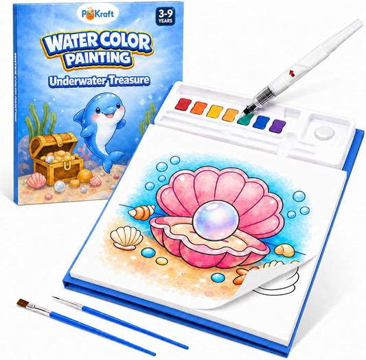 Underwater Treasure Water Coloring Book for Kids, DIY Paint with Water Kits, Fast-Drying & Washable, Multicolor Fun for Creative Minds, Perfect Educational Gift for Toddlers