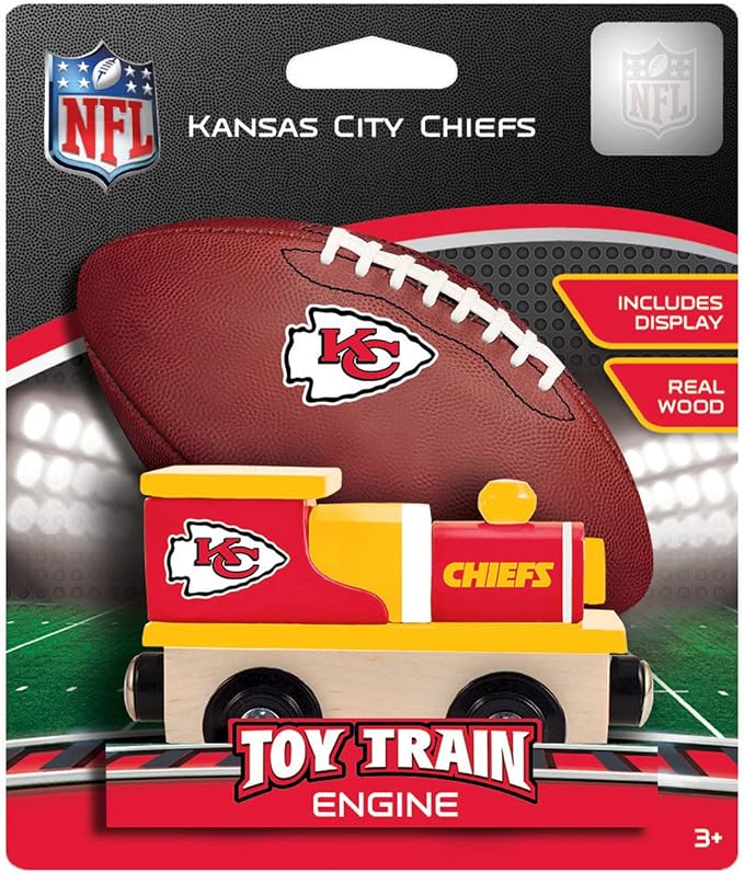 MasterPieces NFL Kansas City Chiefs Real Wood Toy Train, For Ages 3+