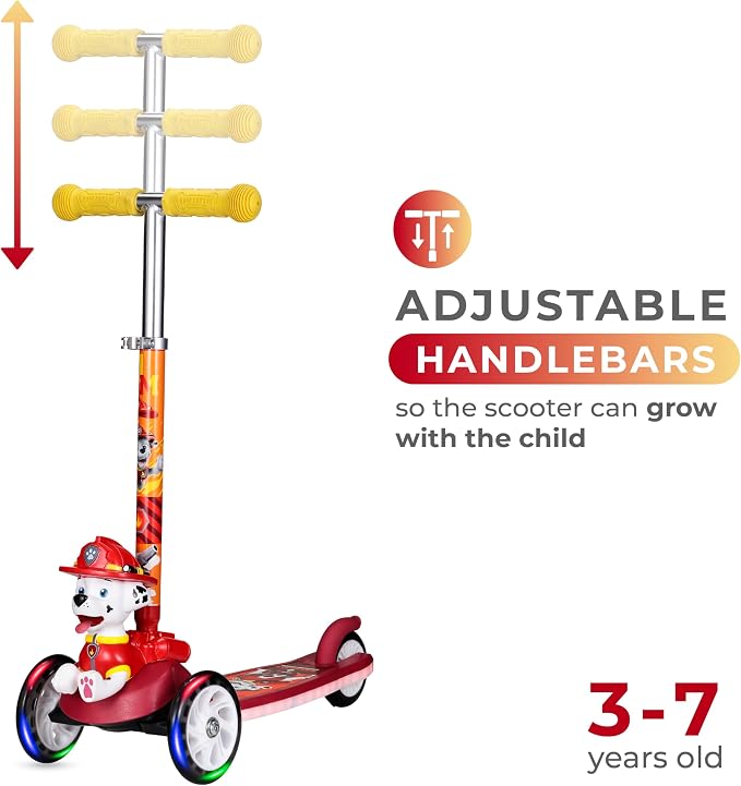 Kick Scooter for Kids, 3 Wheel Self Balancing, Light Up LED Wheels